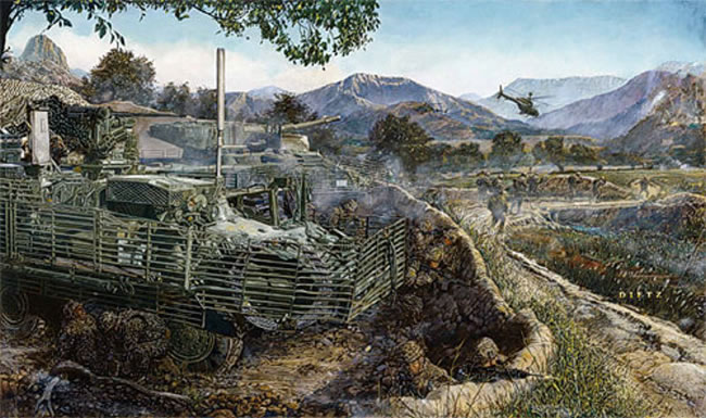 "Into the Orchards" James Dietz 2009 Task Force Stryker Print